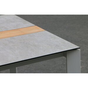 Masa terasa MYRIA Aimar, aluminiu, 200 x 100 x 74.5 cm, alb-gri deschis Masa terasa MYRIA Aimar, aluminiu, 200 x 100 x 74.5 cm, alb-gri deschis