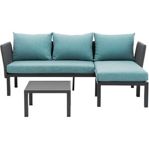 Set mobilier gradina MYRIA Paris, 3 piese, albastru-negru Set mobilier gradina MYRIA Paris, 3 piese, albastru-negru