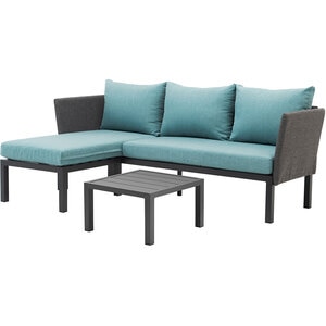 Set mobilier gradina MYRIA Paris, 3 piese, albastru-negru Set mobilier gradina MYRIA Paris, 3 piese, albastru-negru