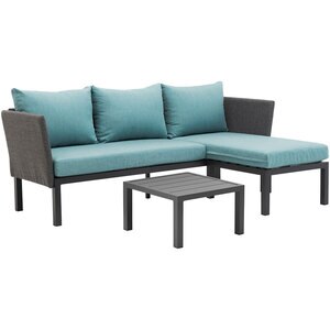 Set mobilier gradina MYRIA Paris, 3 piese, albastru-negru Set mobilier gradina MYRIA Paris, 3 piese, albastru-negru