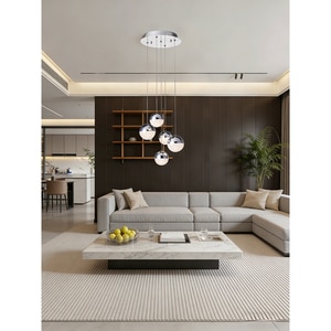 Lustra suspendata MYRIA Atomo MY10319, LED, 24W, 33x33x150 cm, crom Lustra suspendata MYRIA Atomo MY10319, LED, 24W, 33x33x150 cm, crom