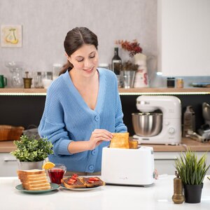 Prajitor de paine MYRIA MY4016, 2 felii, 700W, alb-gri Prajitor de paine MYRIA MY4016, 2 felii, 700W, alb-gri