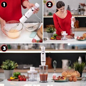 Mixer vertical MYRIA MY4021, 0.7l, 600W, 2 trepte viteza, alb-argintiu Mixer vertical MYRIA MY4021, 0.7l, 600W, 2 trepte viteza, alb-argintiu