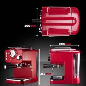 Espressor manual MYRIA MY4052, 1.25l, 1100W, 15 bar, rosu-argintiu Espressor manual MYRIA MY4052, 1.25l, 1100W, 15 bar, rosu-argintiu
