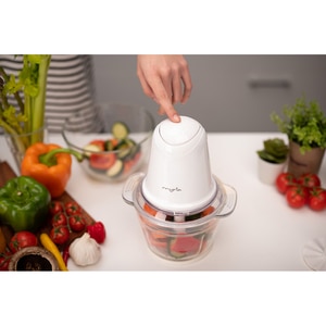 Mini tocator MYRIA MY4069, 1l, 500W, 2 trepte viteza, alb Mini tocator MYRIA MY4069, 1l, 500W, 2 trepte viteza, alb
