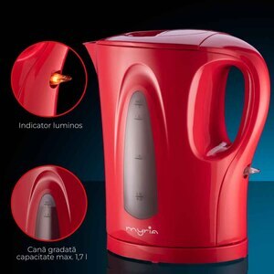Fierbator apa MYRIA MY4116, 1.7l, 2200W, rosu Fierbator apa MYRIA MY4116, 1.7l, 2200W, rosu