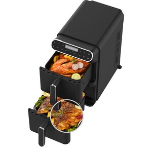 Friteuza cu aer cald dubla MYRIA MY4714, 11l, 2460W, negru Friteuza cu aer cald dubla MYRIA MY4714, 11l, 2460W, negru