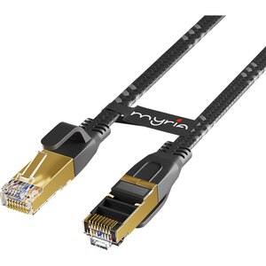Cablu de retea Ethernet CAT8 MYRIA MY8086, 10m, negru Cablu de retea Ethernet CAT8 MYRIA MY8086, 10m, negru