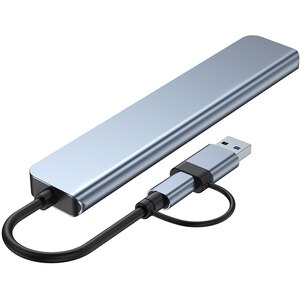 Hub USB Type-C 7 in 1 MYRIA MY8757, USB 3.0 x1, USB 2.0 x 4, USB-C PD5W, Space Grey Hub USB Type-C 7 in 1 MYRIA MY8757, USB 3.0 x1, USB 2.0 x 4, USB-C PD5W, Space Grey