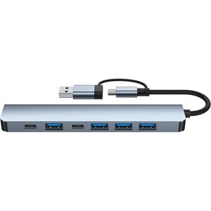 Hub USB Type-C 7 in 1 MYRIA MY8757, USB 3.0 x1, USB 2.0 x 4, USB-C PD5W, Space Grey Hub USB Type-C 7 in 1 MYRIA MY8757, USB 3.0 x1, USB 2.0 x 4, USB-C PD5W, Space Grey