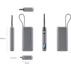Baterie externa MYRIA MY9218SV, 20000 mAh, 1x USB-C, 1x USB-A, argintiu Baterie externa MYRIA MY9218SV, 20000 mAh, 1x USB-C, 1x USB-A, argintiu