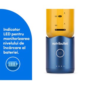 Blender portabil NUTRIBULLET Flex NBP013BL, 0.59l, 1 treapta viteza, USB-C, albastru Blender portabil NUTRIBULLET Flex NBP013BL, 0.59l, 1 treapta viteza, USB-C, albastru
