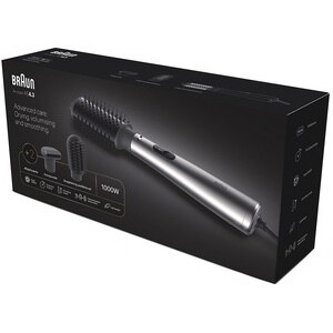 Perie cu aer cald BRAUN BRAS430E , 1000W, 3 trepte temperatura, argintiu Perie cu aer cald BRAUN BRAS430E , 1000W, 3 trepte temperatura, argintiu