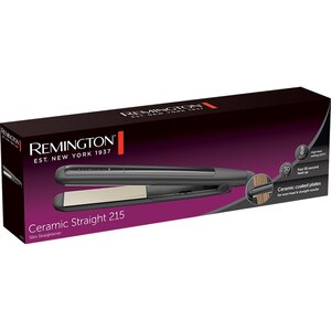 Placa de indreptat parul REMINGTON Straight S1370, 215 grade, LED, invelis ceramic, negru Placa de indreptat parul REMINGTON Straight S1370, 215 grade, LED, invelis ceramic, negru