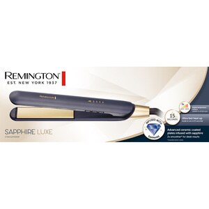 Placa de indreptat parul REMINGTON Sapphire Luxe S5805, 230 grade, invelis ceramic, albastru Placa de indreptat parul REMINGTON Sapphire Luxe S5805, 230 grade, invelis ceramic, albastru