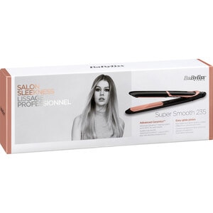 Placa de indreptat parul BABYLISS Super Smooth ST391E, 235 grade, invelis ceramic, negru Placa de indreptat parul BABYLISS Super Smooth ST391E, 235 grade, invelis ceramic, negru