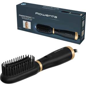 Perie cu aer cald ROWENTA Powerstraight UB5920F0, 500W, 3 trepte de temperatura, Invelis Ceramic, negru-auriu Perie cu aer cald ROWENTA Powerstraight UB5920F0, 500W, 3 trepte de temperatura, Invelis Ceramic, negru-auriu