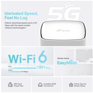 Router Wireless Gigabit TP-LINK ARCHER NX200 5G AX1800, Dual Band 574 + 1201 Mbps, 5G/LTE, alb Router Wireless Gigabit TP-LINK ARCHER NX200 5G AX1800, Dual Band 574 + 1201 Mbps, 5G/LTE, alb