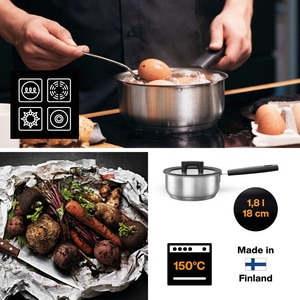 Cratita FISKARS Hard Face 1052239, 1.8l, 18cm, otel inoxidabil, argintiu Cratita FISKARS Hard Face 1052239, 1.8l, 18cm, otel inoxidabil, argintiu