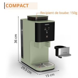 Espressor semi-automat KRUPS Coffee Crush SA401LE0, 1.8l, 1350W, 15 bar, verde-negru Espressor semi-automat KRUPS Coffee Crush SA401LE0, 1.8l, 1350W, 15 bar, verde-negru
