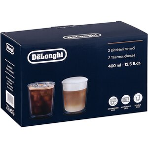 Set pahare cafea DELONGHI DLSC318, 2 piese, 400 ml, sticla Set pahare cafea DELONGHI DLSC318, 2 piese, 400 ml, sticla