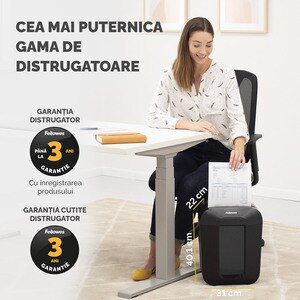 Distrugator documente manual FELLOWES Powershred LX41M, 8 coli, 17l, Micro-Cut, negru Distrugator documente manual FELLOWES Powershred LX41M, 8 coli, 17l, Micro-Cut, negru