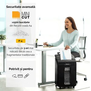 Distrugator documente automat FELLOWES AutoMax 100M, 100 coli, 23l, Micro-Cut, negru Distrugator documente automat FELLOWES AutoMax 100M, 100 coli, 23l, Micro-Cut, negru