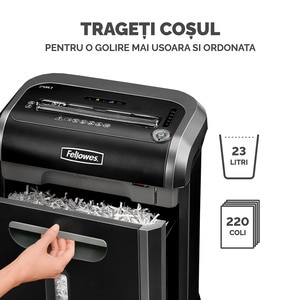 Distrugator documente manual FELLOWES 79Ci, 14 coli, 23l, Cross-Cut, negru-argintiu Distrugator documente manual FELLOWES 79Ci, 14 coli, 23l, Cross-Cut, negru-argintiu