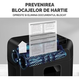Distrugator documente FELLOWES Automax 80M, 80 coli, 17l, Micro-Cut, negru Distrugator documente FELLOWES Automax 80M, 80 coli, 17l, Micro-Cut, negru