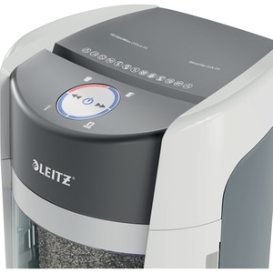 Distrugator documente manual LEITZ Optimax, 10 coli, 35l, Micro-Cut, alb-gri Distrugator documente manual LEITZ Optimax, 10 coli, 35l, Micro-Cut, alb-gri