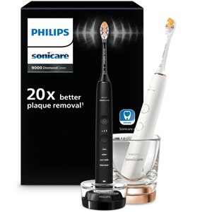 Set 2 Periute de dinti electrice PHILIPS Sonicare Diamond Clean HX9914/69, 62000 miscari/min, Curatare 3D, 4 programe, 2 capete, alb/negru Set 2 Periute de dinti electrice PHILIPS Sonicare Diamond Clean HX9914/69, 62000 miscari/min, Curatare 3D, 4 programe, 2 capete, alb/negru
