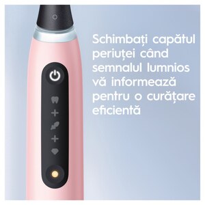 Periuta de dinti electrica ORAL-B iO5, Bluetooth, 40000 miscari/min, Curatare 3D, 5 programe, 1 capat, roz Periuta de dinti electrica ORAL-B iO5, Bluetooth, 40000 miscari/min, Curatare 3D, 5 programe, 1 capat, roz