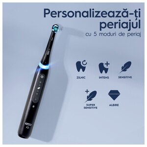 Periuta de dinti electrica ORAL-B iO5, Bluetooth, 40000 miscari/min, Curatare 3D, 5 programe, 1 capat, negru Periuta de dinti electrica ORAL-B iO5, Bluetooth, 40000 miscari/min, Curatare 3D, 5 programe, 1 capat, negru