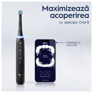 Periuta de dinti electrica ORAL-B iO5, Bluetooth, 40000 miscari/min, Curatare 3D, 5 programe, 1 capat, negru Periuta de dinti electrica ORAL-B iO5, Bluetooth, 40000 miscari/min, Curatare 3D, 5 programe, 1 capat, negru