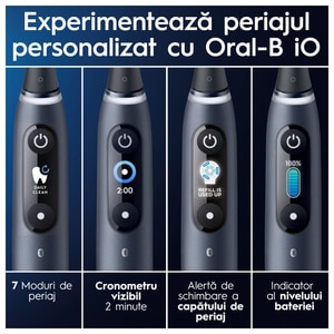 Periuta de dinti electrica ORAL-B iO9, Bluetooth, Curatare 3D, 7 programe, 1 capat, negru Periuta de dinti electrica ORAL-B iO9, Bluetooth, Curatare 3D, 7 programe, 1 capat, negru