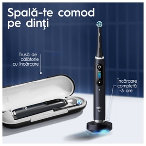 Periuta de dinti electrica ORAL-B iO9, Bluetooth, Curatare 3D, 7 programe, 1 capat, negru Periuta de dinti electrica ORAL-B iO9, Bluetooth, Curatare 3D, 7 programe, 1 capat, negru