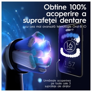 Periuta de dinti electrica ORAL-B iO9, Bluetooth, Curatare 3D, 7 programe, 1 capat, negru Periuta de dinti electrica ORAL-B iO9, Bluetooth, Curatare 3D, 7 programe, 1 capat, negru