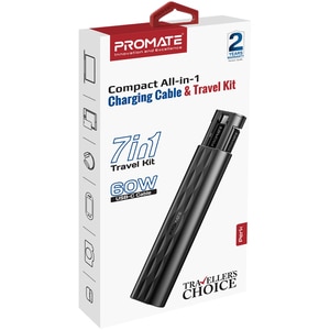 Kit calatorie 7 in 1 PROMATE Perk, negru Kit calatorie 7 in 1 PROMATE Perk, negru