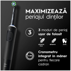 Periuta de dinti electrica ORAL-B Vitality PRO, 7600 miscari/min, Curatare 2D, 3 programe, 1 capat, negru Periuta de dinti electrica ORAL-B Vitality PRO, 7600 miscari/min, Curatare 2D, 3 programe, 1 capat, negru