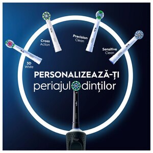 Periuta de dinti electrica ORAL-B Vitality PRO, 7600 miscari/min, Curatare 2D, 3 programe, 1 capat, negru Periuta de dinti electrica ORAL-B Vitality PRO, 7600 miscari/min, Curatare 2D, 3 programe, 1 capat, negru