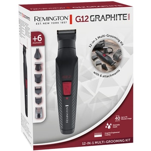 Aparat de tuns multifunctional 12 in1 REMINGTON Graphite Series G12 PG2120, acumulator, autonomie 40 min, negru Aparat de tuns multifunctional 12 in1 REMINGTON Graphite Series G12 PG2120, acumulator, autonomie 40 min, negru