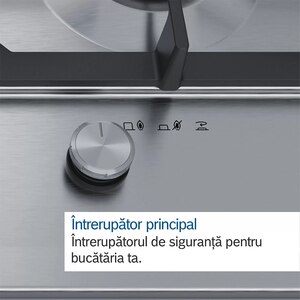 Plita incorporabila BOSCH PPP6A6M90, Gaz, 4 arzatoare, negru Plita incorporabila BOSCH PPP6A6M90, Gaz, 4 arzatoare, negru