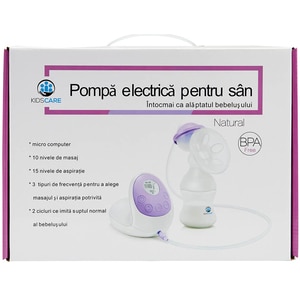 Pompa de san electrica KIDSCARE KC103, 130ml, alb-mov Pompa de san electrica KIDSCARE KC103, 130ml, alb-mov