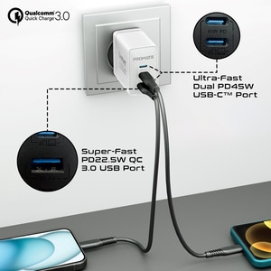 Incarcator retea PROMATE PowerPort-45, USB-C, GaN Fast Charging, Power Delivery (PD) 45W, alb Incarcator retea PROMATE PowerPort-45, USB-C, GaN Fast Charging, Power Delivery (PD) 45W, alb