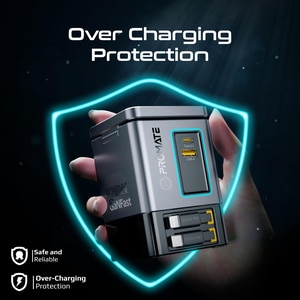 Statie incarcare 6 in 1 PROMATE PowerSync-105, 2xUSB-C Power Delivery 20W, 2xUSB-A Power Delivery 18W, Wireless 15W, negru Statie incarcare 6 in 1 PROMATE PowerSync-105, 2xUSB-C Power Delivery 20W, 2xUSB-A Power Delivery 18W, Wireless 15W, negru