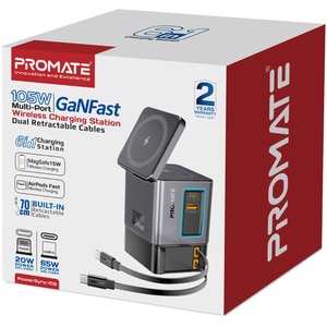 Statie incarcare 6 in 1 PROMATE PowerSync-105, 2xUSB-C Power Delivery 20W, 2xUSB-A Power Delivery 18W, Wireless 15W, negru Statie incarcare 6 in 1 PROMATE PowerSync-105, 2xUSB-C Power Delivery 20W, 2xUSB-A Power Delivery 18W, Wireless 15W, negru