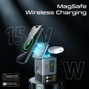 Statie incarcare 6 in 1 PROMATE PowerSync-105, 2xUSB-C Power Delivery 20W, 2xUSB-A Power Delivery 18W, Wireless 15W, negru Statie incarcare 6 in 1 PROMATE PowerSync-105, 2xUSB-C Power Delivery 20W, 2xUSB-A Power Delivery 18W, Wireless 15W, negru