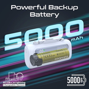 Baterie externa PROMATE Power-Up Duo, 5000mAh, 2xUSB-C, albastru Baterie externa PROMATE Power-Up Duo, 5000mAh, 2xUSB-C, albastru