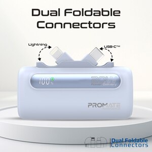 Baterie externa PROMATE Power-Up Duo, 5000mAh, 2xUSB-C, albastru Baterie externa PROMATE Power-Up Duo, 5000mAh, 2xUSB-C, albastru