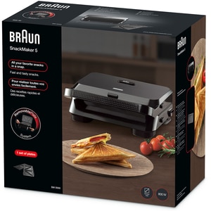 Sandwich maker BRAUN SnackMaker 5 SM5000, 800W, negru Sandwich maker BRAUN SnackMaker 5 SM5000, 800W, negru
